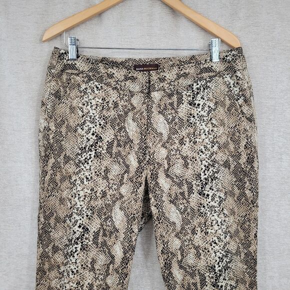 Snakeskin Print Women's Cropped Pants Baddie Bikercore Animal Pattern Edgy - Picture 2 of 8